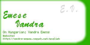 emese vandra business card